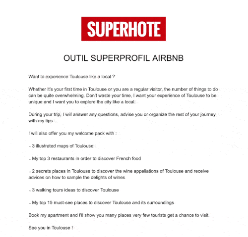 Aperçu de la trame SuperProfil d'hôte.